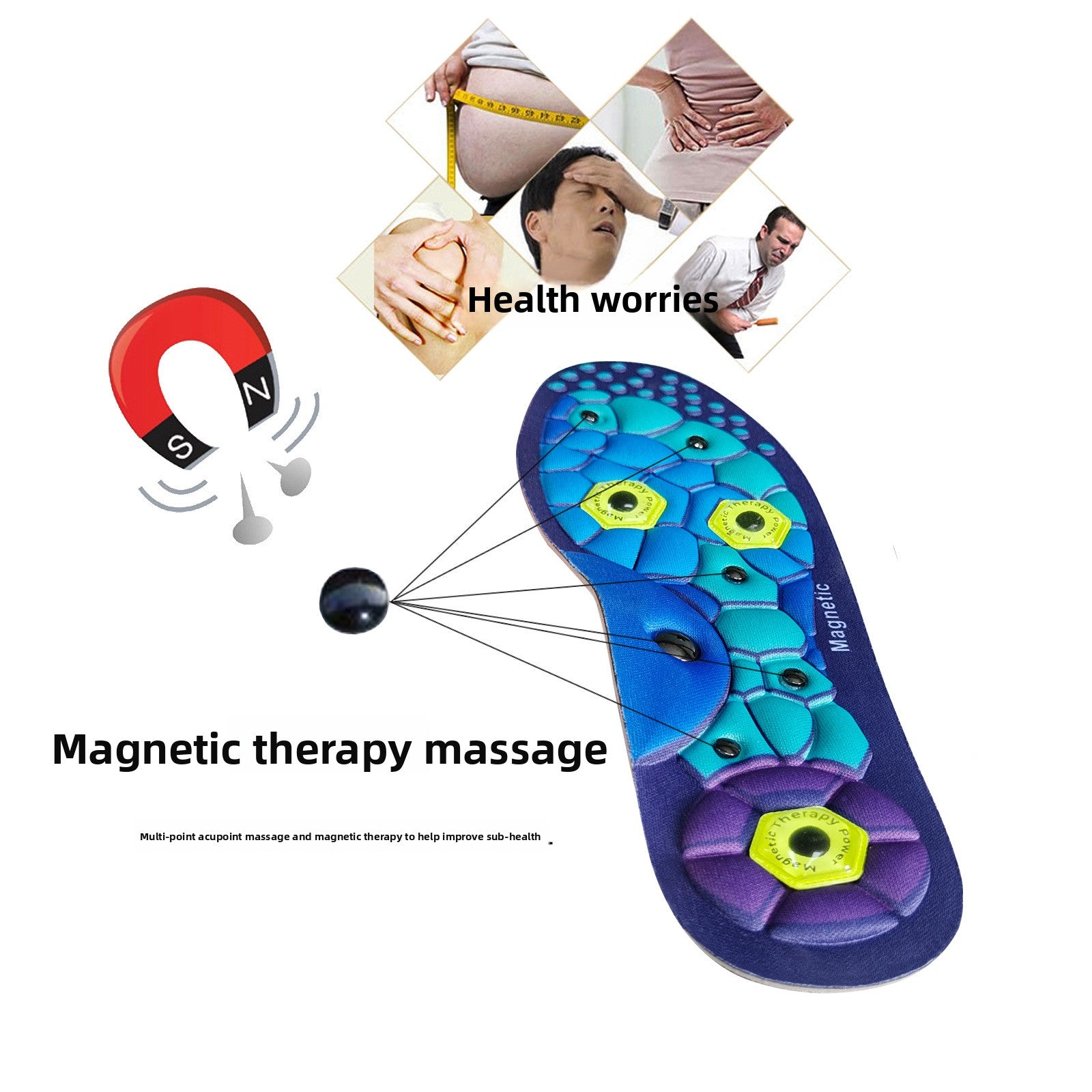 Magnetic Therapy Magnet Insoles Women's Running Massage Sports Insoles